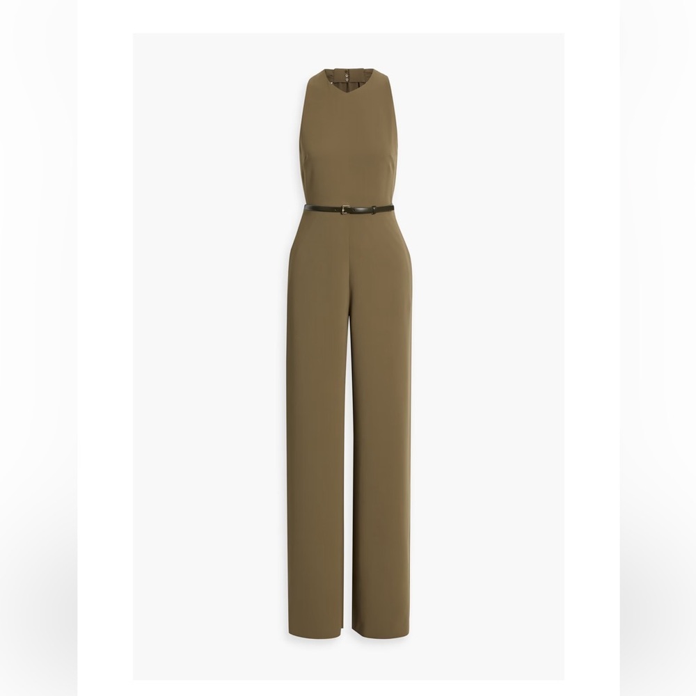 MaxMara Olive/Army Green High-Waist Wide-Leg Jumpsuit  | 12 - Picture 9 of 9